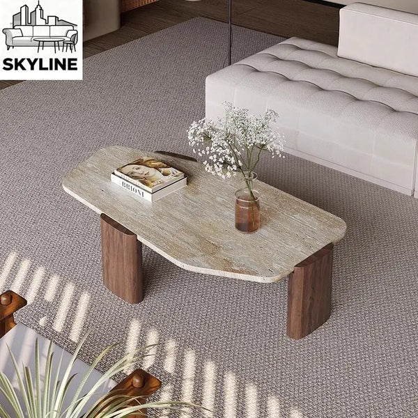 Table basse Argilla — Travertin