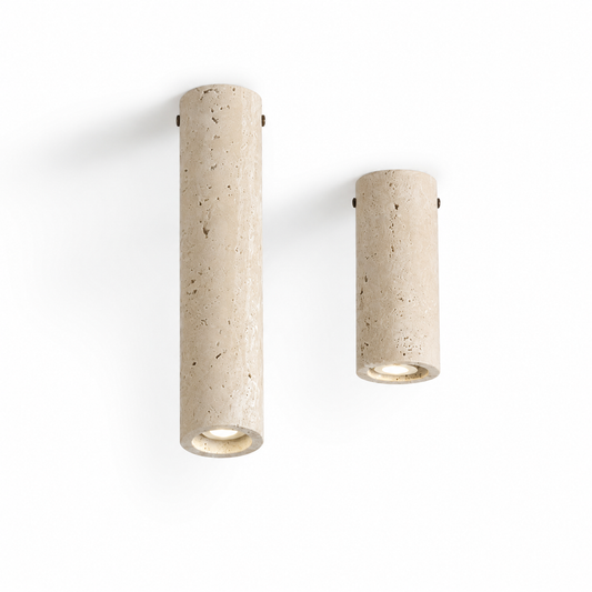 Plafonnier Doro — Travertin cylindrique