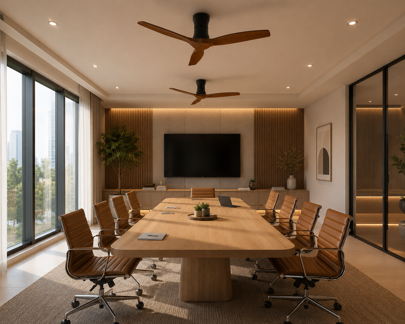 Ventilateur de plafond Vento 132 cm — Chêne foncé