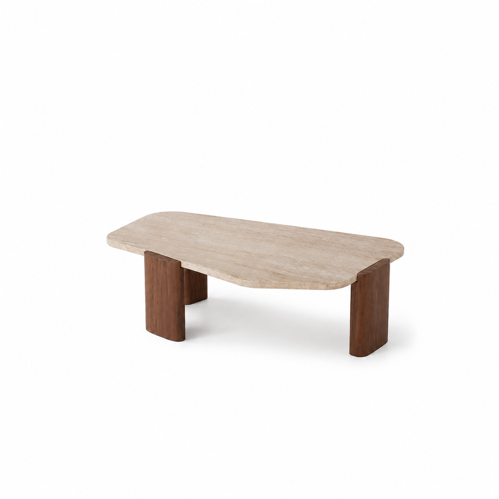 Table basse Argilla — Travertin