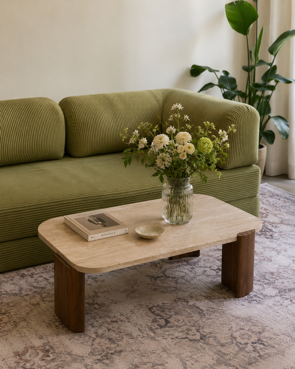 Table basse Argilla — Travertin