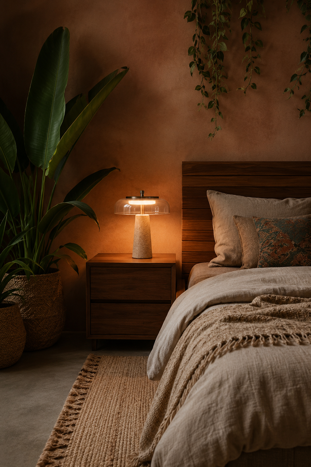 Lampe Fungo — Travertin