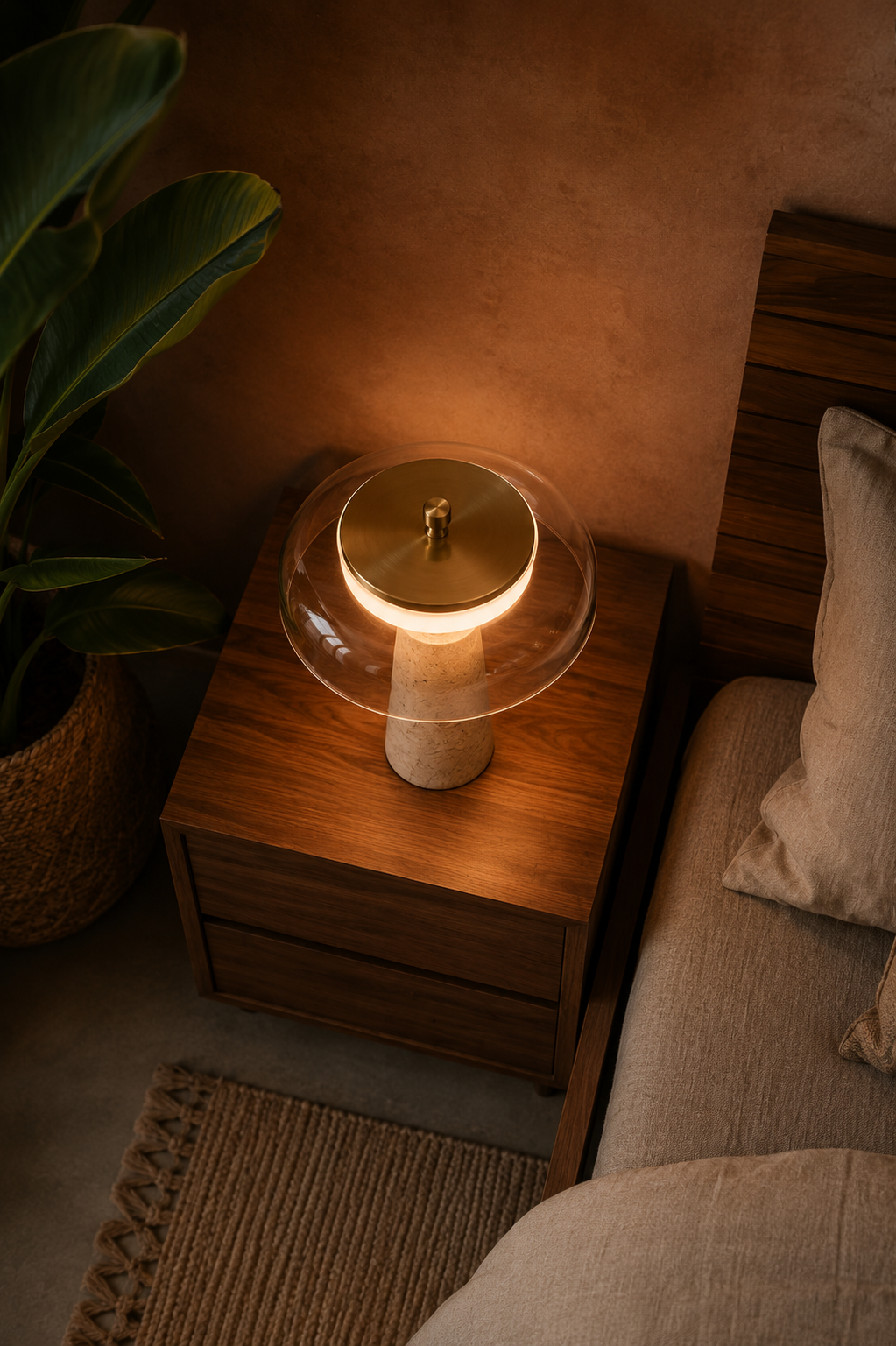 Lampe Fungo — Travertin