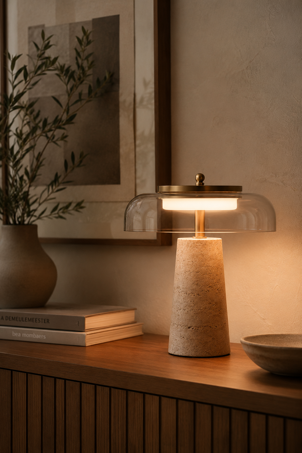 Lampe Fungo — Travertin