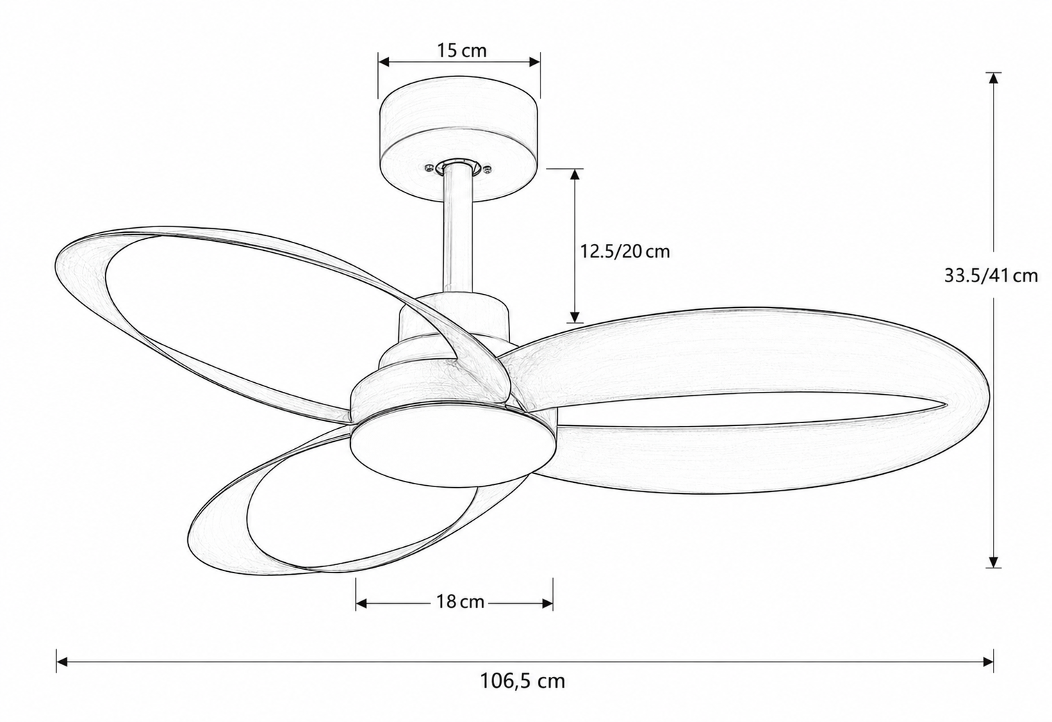 Ventilateur de plafond avec lumière Nero — effet noyer