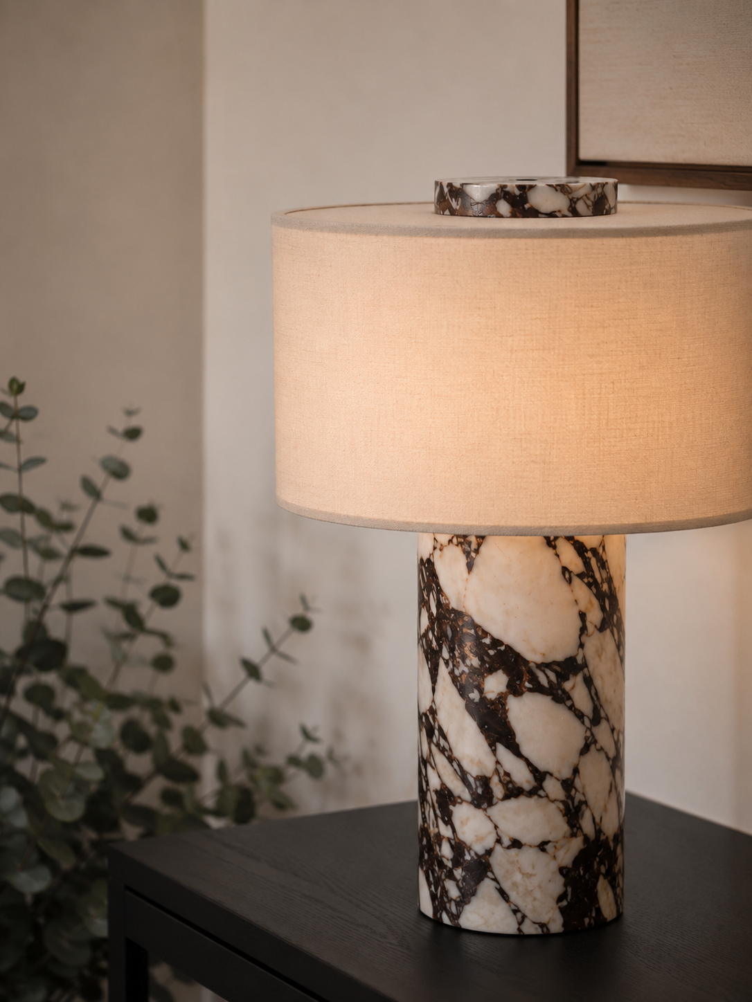 Lampe Pisa — Marbre & lin