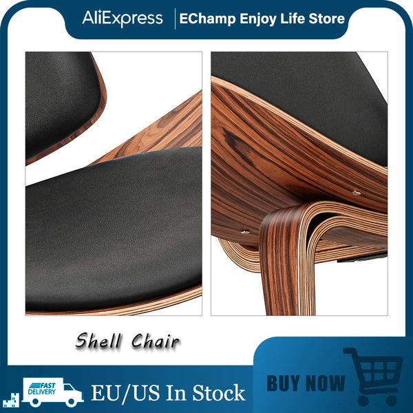 Chaise Conca — Bois massif noyer