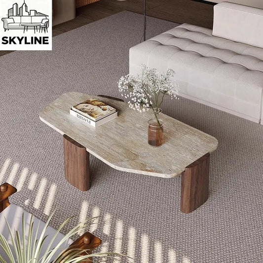 Table basse Argilla — Travertin