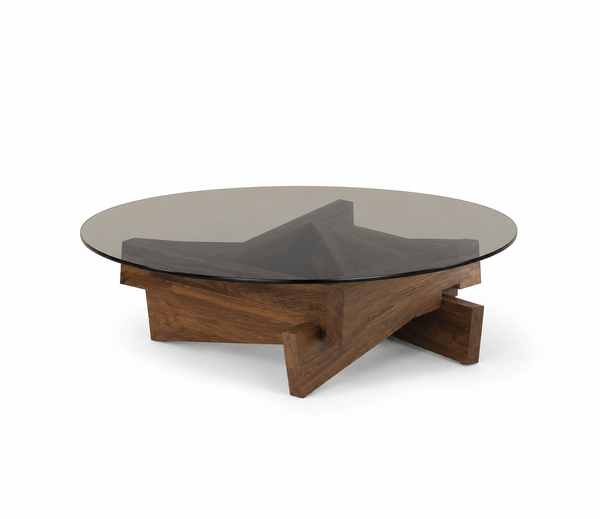 Table basse Vitro — Verre & bois